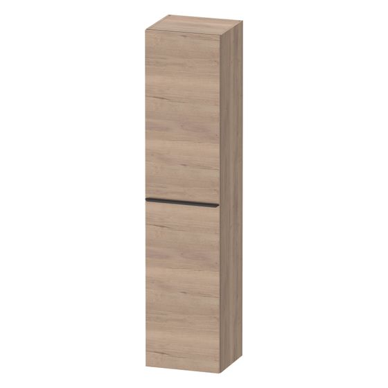 Duravit D-Neo Hochschrank Dekor 360x400x1760mm Eiche Marmoriert Matt, 1 Tür L Griff Diamantschwarz, 5 Glasfachböden, 50mm
