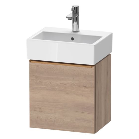 Duravit D-Neo Waschtischunterbau wandh. 322x434x440mm Eiche Mar. Matt, Griff Bronze, 1 Tür R, Automatiktürscharnier