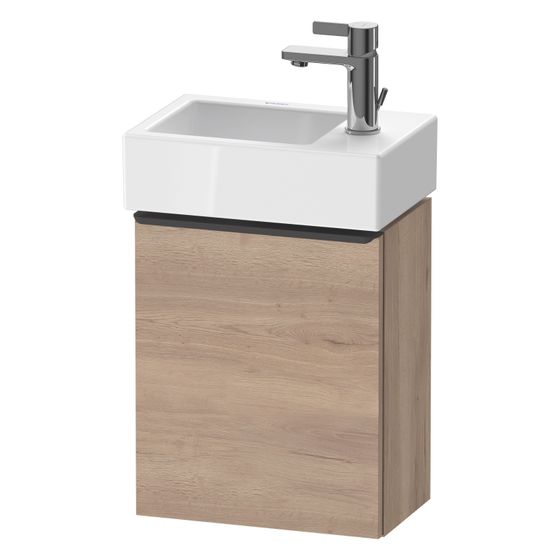 Duravit D-Neo Waschtischunterbau wandh. 222x364x440mm Eiche Marmoriert Matt Griff Diamantschwarz 1 Tür R Automatiktürs.