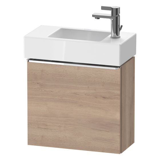 Duravit D-Neo Waschtischunterbau wandh. 222x484x440mm Eiche Mar. Matt, Griff Chrom, 1 Tür R, Automatiktürscharnier