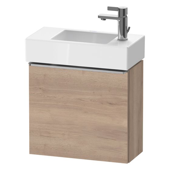 Duravit D-Neo Waschtischunterbau wandh. 222x484x440mm Eiche Mar. Matt, Griff Edelstahl, 1 Tür L, Automatiktürscharnier