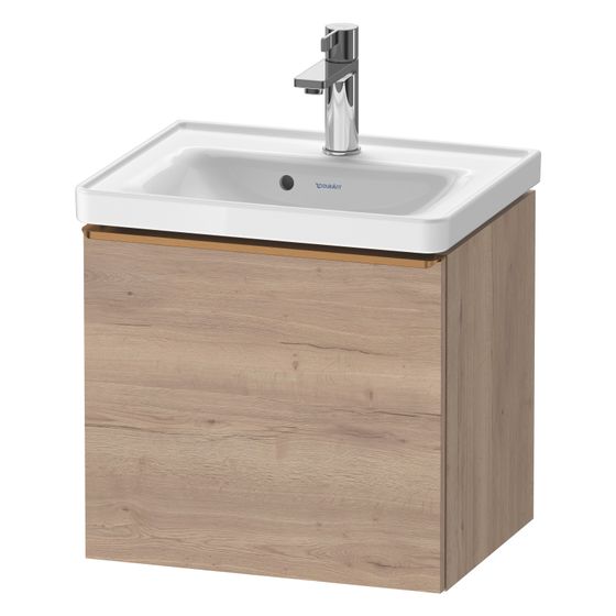 Duravit D-Neo Waschtischunterbau wandh. 372x484x440mm, Eiche Marmoriert Matt, Griff Bronze, 1 Auszug, mit Dämpfung