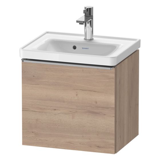 Duravit D-Neo Waschtischunterbau wandh. 372x484x440mm, Eiche Marmoriert Matt, Griff Edelstahl, 1 Auszug, mit Dämpfung