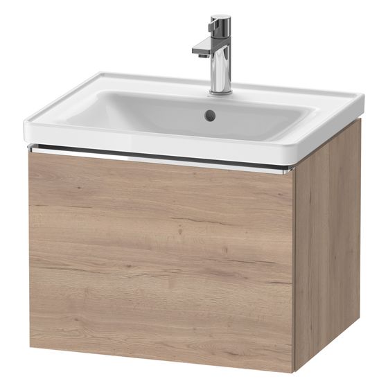 Duravit D-Neo Waschtischunterbau wandh. 452x584x440mm, Eiche Mar. Matt, Griff Chrom, 1 AZ, mit Dämpfung, DE4249010550000