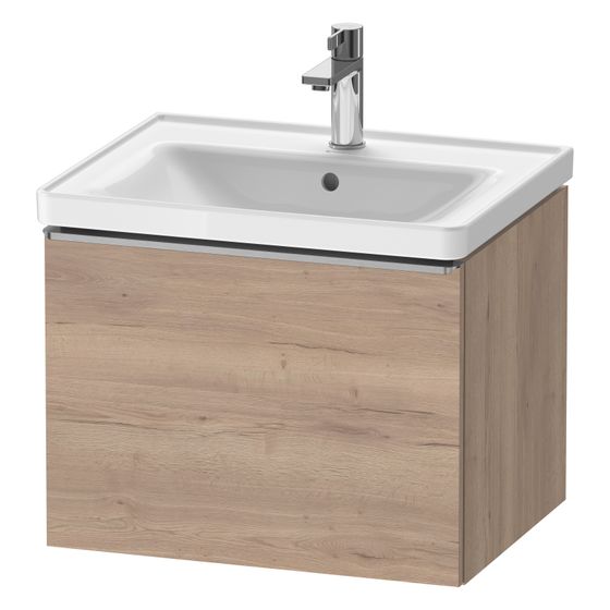 Duravit D-Neo Waschtischunterbau wandh. 452x584x440mm, Eiche Mar. Matt, Griff Edelstahl, 1 AZ, mit Dämpfung, DE4249070550000
