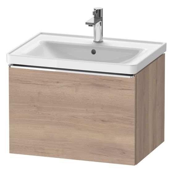 Duravit D-Neo Waschtischunterbau wandhäng. 452x634x440mm Eiche Marmoriert Matt, Griff 1 Auszug, mit Dämpfung