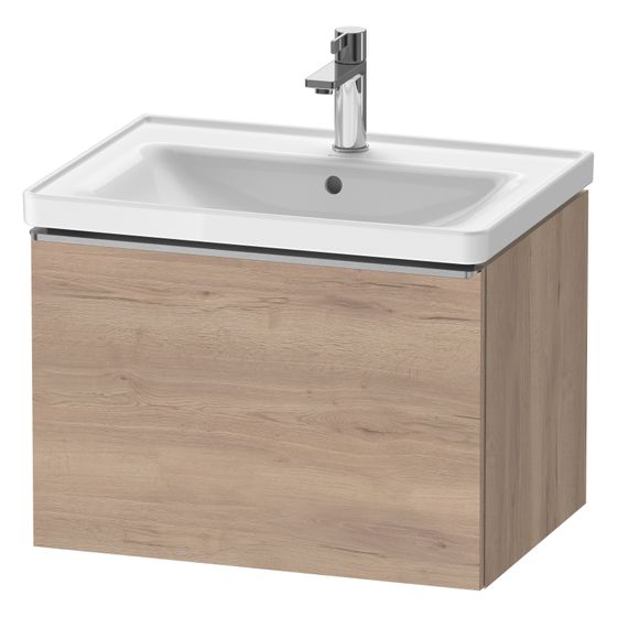 Duravit D-Neo Waschtischunterbau wandh. 452x634x440mm, Eiche Marmoriert Matt, Griff Edelstahl, 1 Auszug, mit Dämpfung