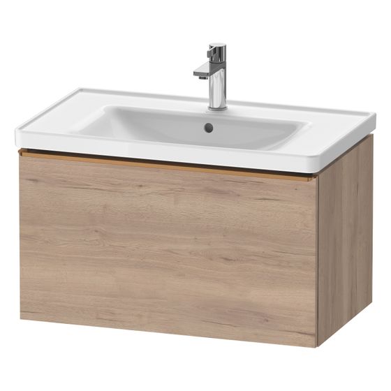 Duravit D-Neo Waschtischunterbau wandh. 452x784x440mm, Eiche Marmoriert Matt, Griff Bronze, 1 Auszug, mit Dämpfung
