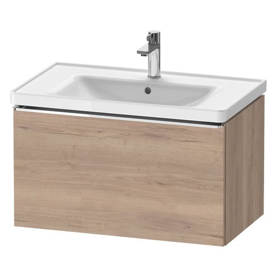 Duravit D-Neo Waschtischunterbau wandh. 452x784x440mm, Eiche Marmoriert Matt, Griff Chrom, 1 AZ, mit Dämpfung, DE4255010550000