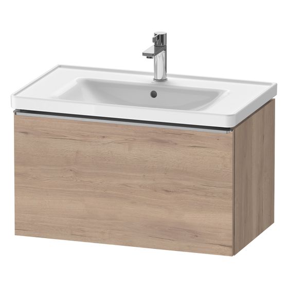 Duravit D-Neo Waschtischunterbau wandh. 452x784x440mm, Eiche Marmoriert Matt, Griff Edelstahl, 1 Auszug, mit Dämpfung