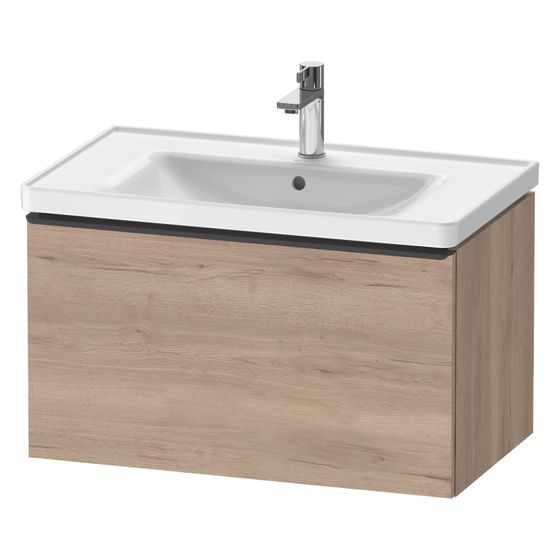 Duravit D-Neo Waschtischunterbau wandhäng. 452x784x440mm B, Eiche Marmoriert Matt, Griff Diam. 1 Auszug