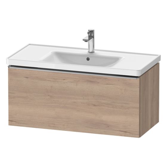 Duravit D-Neo Waschtischunterbau wandh. 452x984x440mm, Eiche Marmoriert Matt, Griff Edelstahl, 1 Auszug, mit Dämpfung