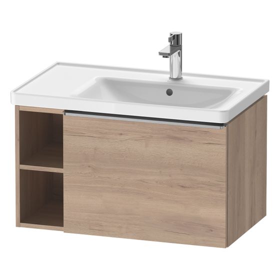 Duravit D-Neo Waschtischunterbau wandhäng. 452x784x440mm L Eiche Marmoriert Matt, Griff Edelstahl, 1 AZ, mit Dämpfung