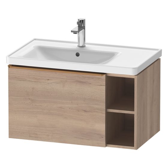Duravit D-Neo Waschtischunterbau wandhäng. 452x784x440mm R Eiche Marmoriert Matt, Griff Bronze, 1 AZ, mit Dämpfung