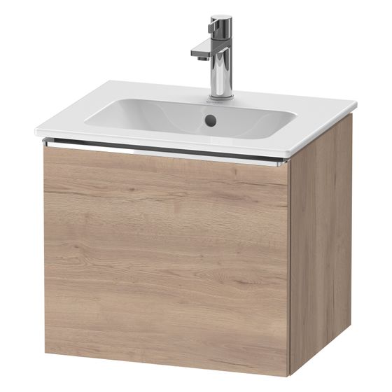 Duravit D-Neo Waschtischunterbau wandhäng. 402x510x440mm Eiche Marmoriert Matt, Griff 1 Auszug, mit Dämpfung