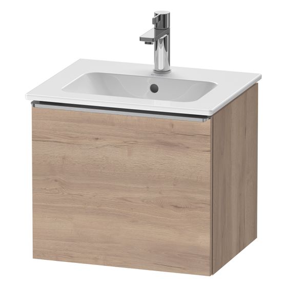 Duravit D-Neo Waschtischunterbau wandh. 402x510x440mm, Eiche Marmoriert Matt, Griff Edelstahl, 1 Auszug, mit Dämpfung