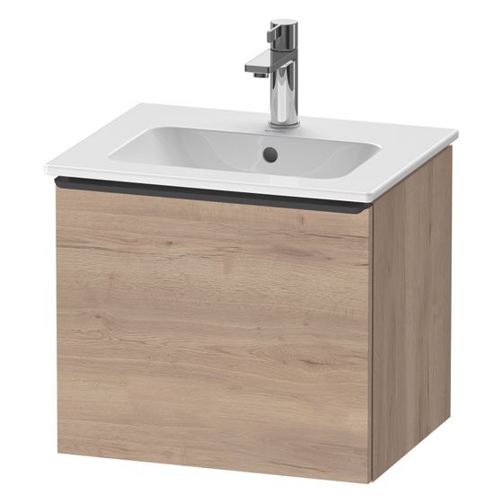 Duravit D-Neo Waschtischunterbau wandhäng. 402x510x440mm Eiche Marmoriert Matt, Griff Diam. 1 AZ, mit Dämpfung