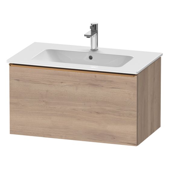 Duravit D-Neo Waschtischunterbau wandh. 462x810x440mm, Eiche Marmoriert Matt, Griff Bronze, 1 Auszug, mit Dämpfung