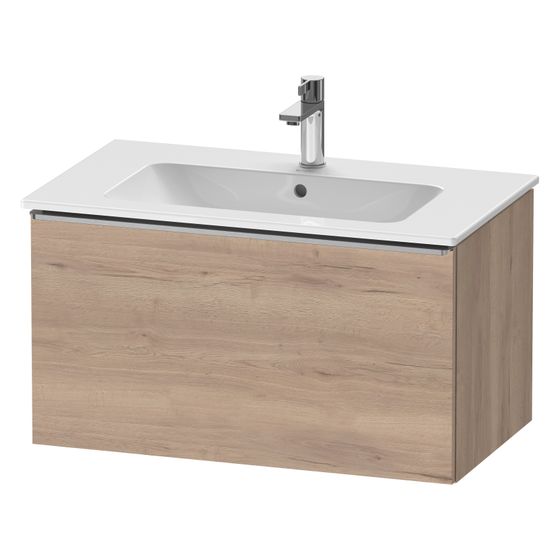 Duravit D-Neo Waschtischunterbau wandh. 462x810x440mm, Eiche Marmoriert Matt, Griff Edelstahl, 1 Auszug, mit Dämpfung