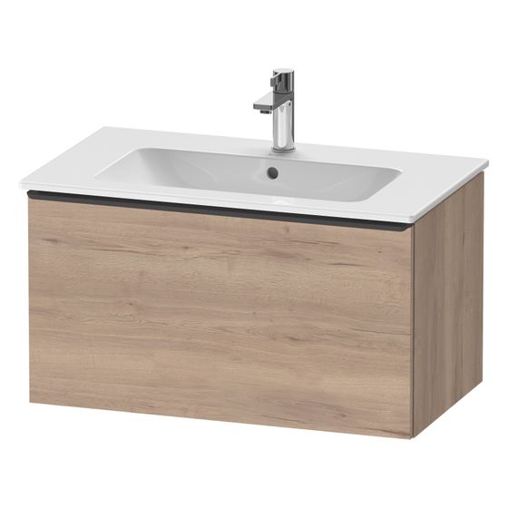 Duravit D-Neo Waschtischunterbau wandhäng. 462x810x440mm Eiche Marmoriert Matt, Griff Diam. 1 AZ, mit Dämpfung