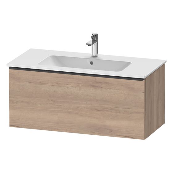 Duravit D-Neo Waschtischunterbau wandhäng. 462x1010x440mm Eiche Marmoriert Matt, Griff Diam. 1 AZ, mit Dämpfung