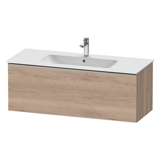 Duravit D-Neo Waschtischunterbau wandh. 462x1210x440mm, Eiche Marmoriert Matt, Griff Edelstahl, 1 Auszug, mit Dämpfung