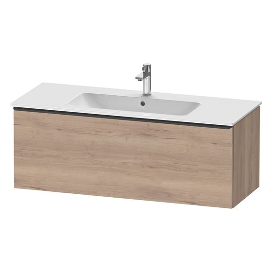 Duravit D-Neo Waschtischunterbau wandhäng. 462x1210x440mm Eiche Marmoriert Matt, Griff Diam. 1 AZ, mit Dämpfung