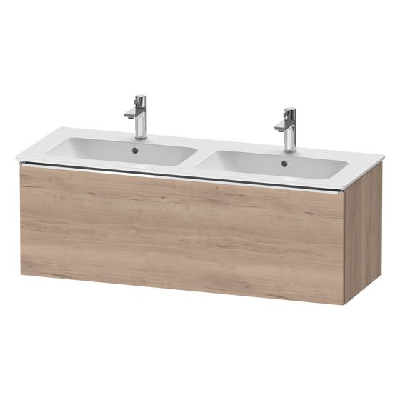 Duravit D-Neo Waschtischunterbau wandhäng. 462x1280x440mm Eiche Marmoriert Matt, Griff 1 Auszug, mit Dämpfung