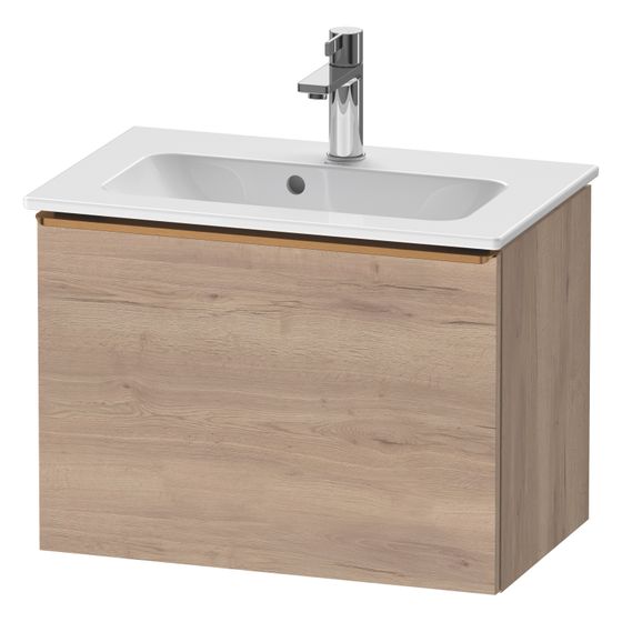 Duravit D-Neo Waschtischunterbau wandh. 372x610x440mm, Compact Eiche Mar. Matt, Griff Bronze, 1 AZ, mit Dämpfung