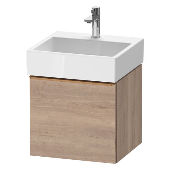 Duravit D-Neo Waschtischunterbau wandh. 442x484x440mm, Eiche Marmoriert Matt, Griff Bronze, 1 Auszug, mit Dämpfung