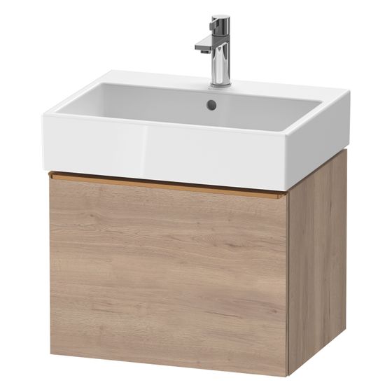 Duravit D-Neo Waschtischunterbau wandh. 442x584x440mm, Eiche Marmoriert Matt, Griff Bronze, 1 Auszug, mit Dämpfung