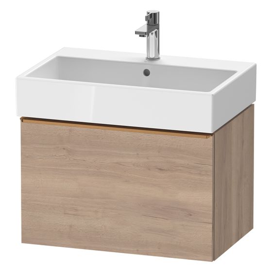 Duravit D-Neo Waschtischunterbau wandh. 442x684x440mm, Eiche Marmoriert Matt, Griff Bronze, 1 Auszug, mit Dämpfung