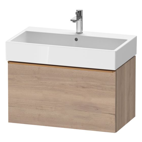 Duravit D-Neo Waschtischunterbau wandh. 442x784x440mm, Eiche Marmoriert Matt, Griff Bronze, 1 Auszug, mit Dämpfung