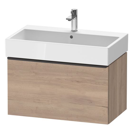 Duravit D-Neo Waschtischunterbau wandhäng. 442x784x440mm Eiche Marmoriert Matt, Griff Diam. 1 AZ, mit Dämpfung