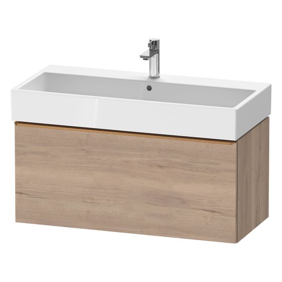 Duravit D-Neo Waschtischunterbau wandh. 442x984x440mm, Eiche Marmoriert Matt, Griff Bronze, 1 Auszug, mit Dämpfung