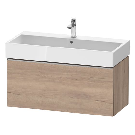 Duravit D-Neo Waschtischunterbau wandh. 442x984x440mm, Eiche Marmoriert Matt, Griff Edelstahl, 1 Auszug, mit Dämpfung