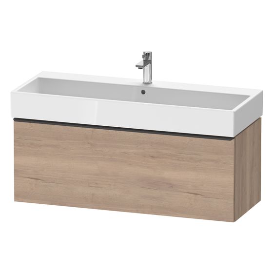 Duravit D-Neo Waschtischunterbau wandhäng. 442x1184x440mm Eiche Marmoriert Matt, Griff Diam. 1 AZ, mit Dämpfung