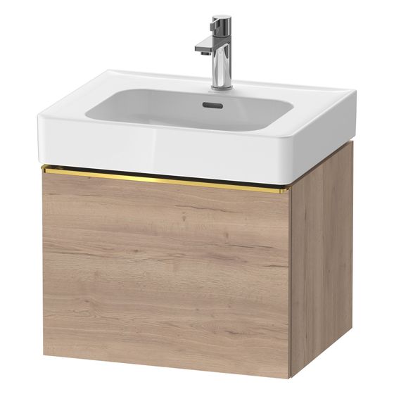 Duravit D-Neo Waschtischunterbau wandh. 452x584x440mm, Eiche Mar. Matt, Griff Gold, 1 AZ, mit Dämpfung, DE4276034550000