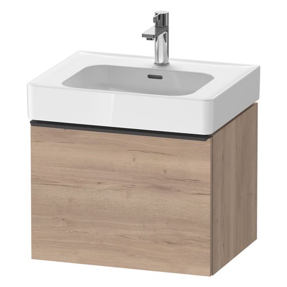 Duravit D-Neo Waschtischunterbau wandhäng. 452x584x440mm B, Eiche Marmoriert Matt, Griff Diam. 1 AZ, DE42760BD550000