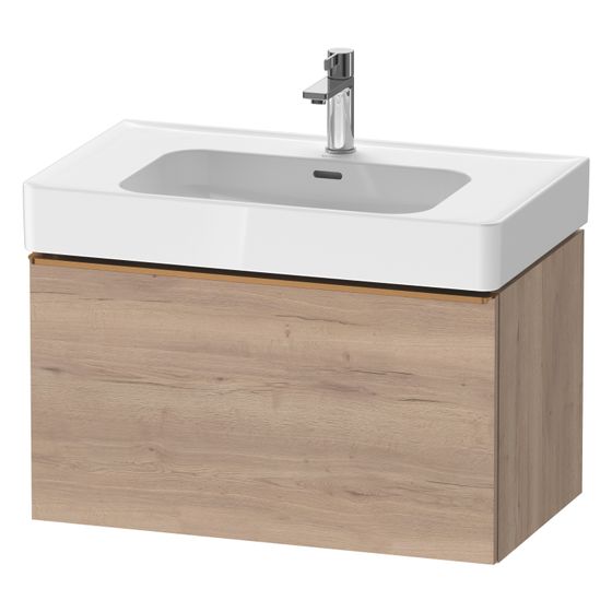 Duravit D-Neo Waschtischunterbau wandhäng. 452x784x440mm Eiche Marmoriert Matt, Griff Bronze, 1 Auszug