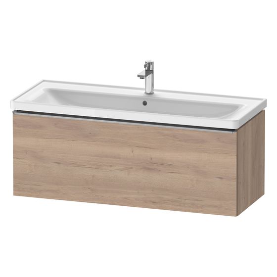 Duravit D-Neo Waschtischunterbau wandh. 452x1184x440mm, Eiche Marmoriert Matt, Griff Edelstahl, 1 Auszug, mit Dämpfung