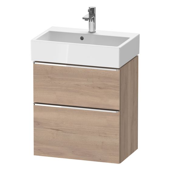 Duravit D-Neo Waschtischunterbau wandh. 372x584x625mm Compact Eiche Marmoriert Matt, Griff Chrom, 1 Auszug/Schubkasten
