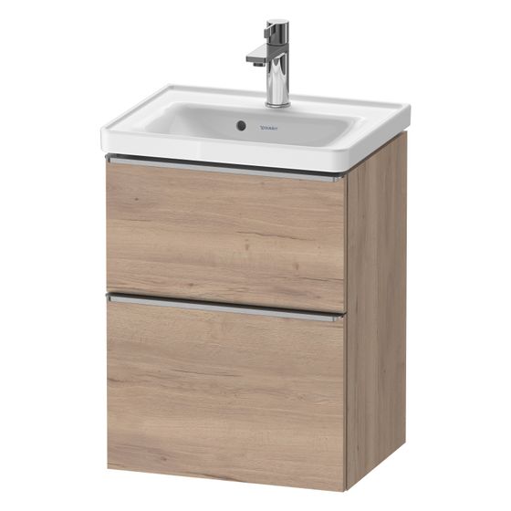Duravit D-Neo Waschtischunterbau wandh. 372x484x625mm Eiche Marmoriert Matt, Griff Edelstahl, 1 Auszug/Schubkasten