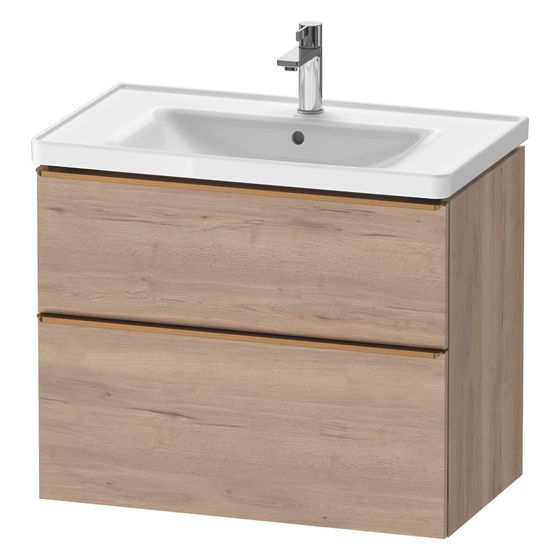 Duravit D-Neo Waschtischunterbau wandhäng. 452x784x625mm Eiche Marmoriert Matt, Griff Bronze, 1 AZ/SK, DE4355004550000