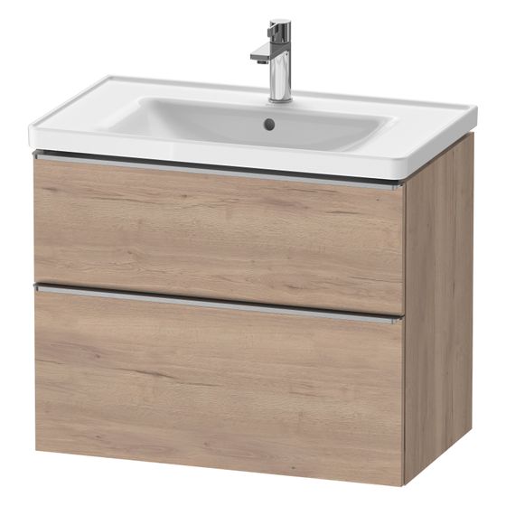 Duravit D-Neo Waschtischunterbau wandh. 452x784x625mm Eiche Marmoriert Matt, Griff Edelstahl, 1 AZ/SK, DE4355070550000