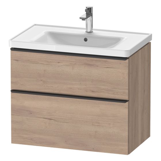 Duravit D-Neo Waschtischunterbau wandh. 452x784x625mm B, Eiche Marmoriert Matt, Griff Diam. 1 AZ/SK, DE43550BD550000