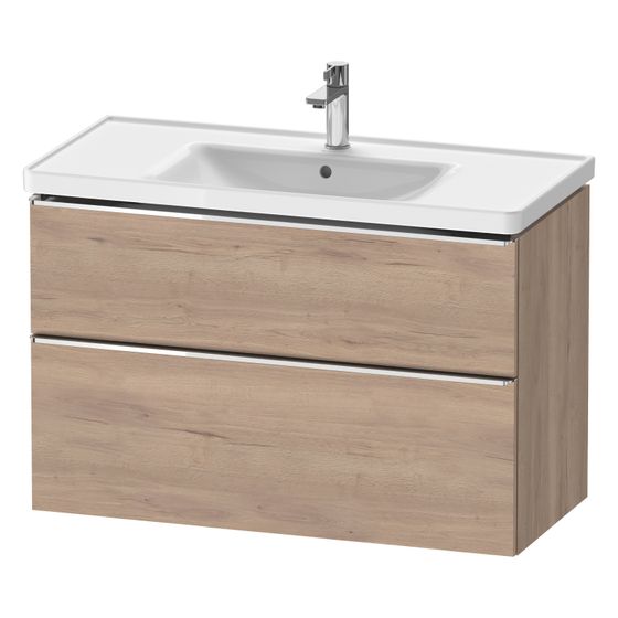 Duravit D-Neo Waschtischunterbau wandh. 452x984x625mm Eiche Marmoriert Matt, Griff Chrom, 1 Auszug/Schubkasten