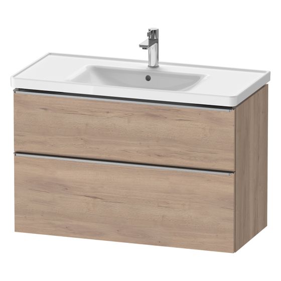 Duravit D-Neo Waschtischunterbau wandh. 452x984x625mm Eiche Marmoriert Matt, Griff Edelstahl, 1 Auszug/Schubkasten