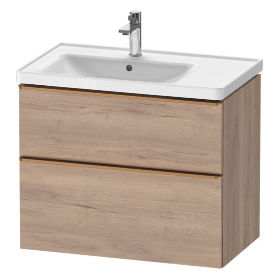 Duravit D-Neo Waschtischunterbau wandhäng. 452x784x625mm Eiche Marmoriert Matt, Griff Bronze, 1 AZ/SK, DE4357004550000