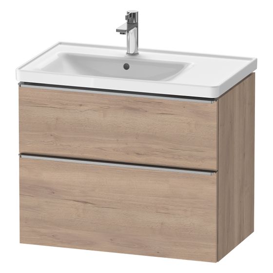 Duravit D-Neo Waschtischunterbau wandh. 452x784x625mm Eiche Marmoriert Matt, Griff Edelstahl, 1 AZ/SK, DE4357070550000
